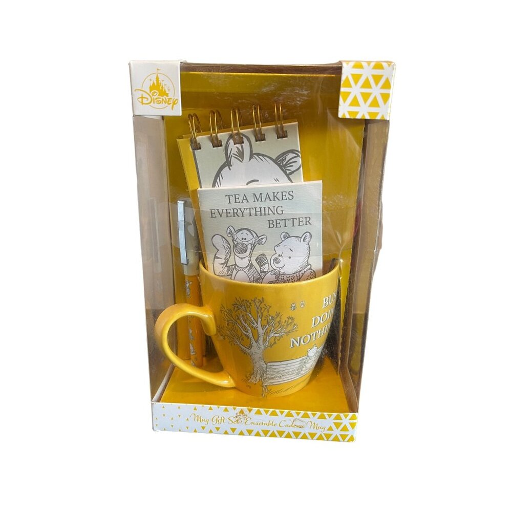 NIB Disney TEA MAKES EVERYTHING BETTER Winnie Pooh Mug, Pen, Notepad Gift Set